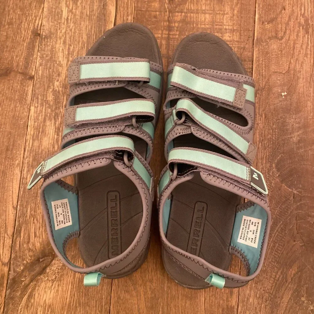 Merrell Hydro Creek Sandals Shoes Kids Youth 6M Gray Water Outdoor EUC